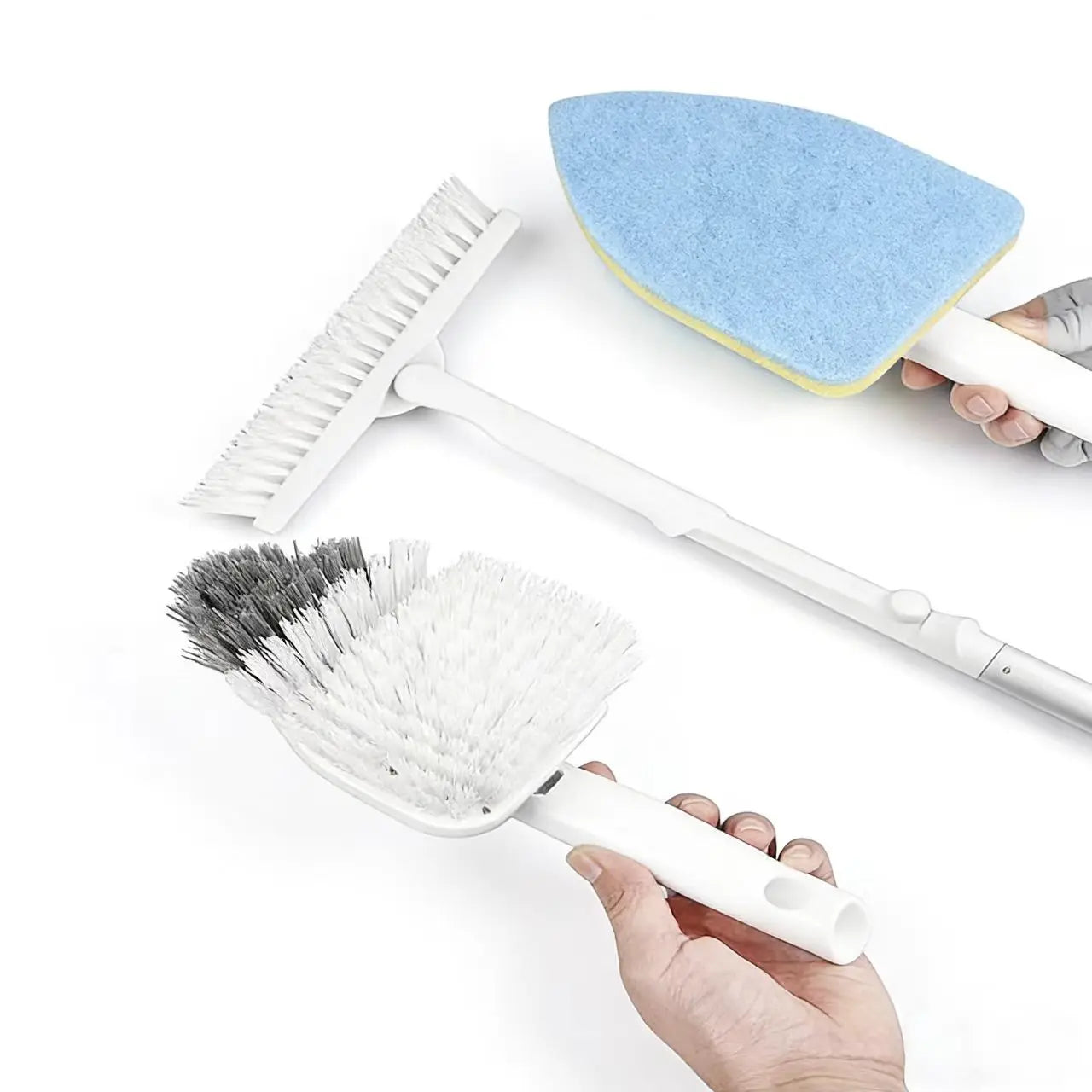 ZUKKA Multi-Function Aquarium Cleaner with 3 Replaceable Heads, Extendable Long Handle for Deep Tank Cleaning, Safe for Glass