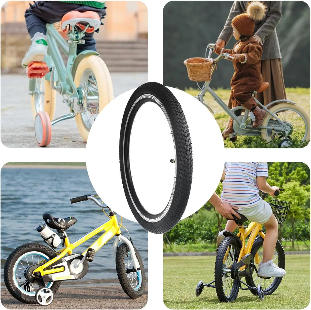 ZUKKA 16 Inch 16x1.75 Bicycle Tire Set Anti-Slip Wear-Resistant Puncture Proof for Kid & Toddler Bikes