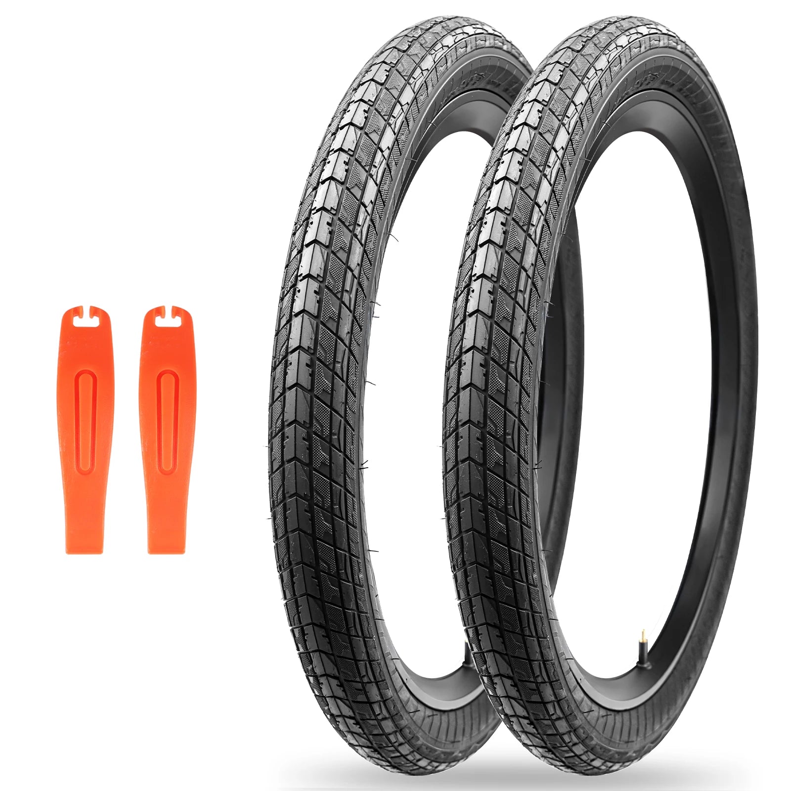 ZUKKA 2 Pack 20x2.1 Folding Bead Bike Tires Replacement with 2 Inner Tubes Anti-Slip Wear-Resistant Durable for MTB Bicycles