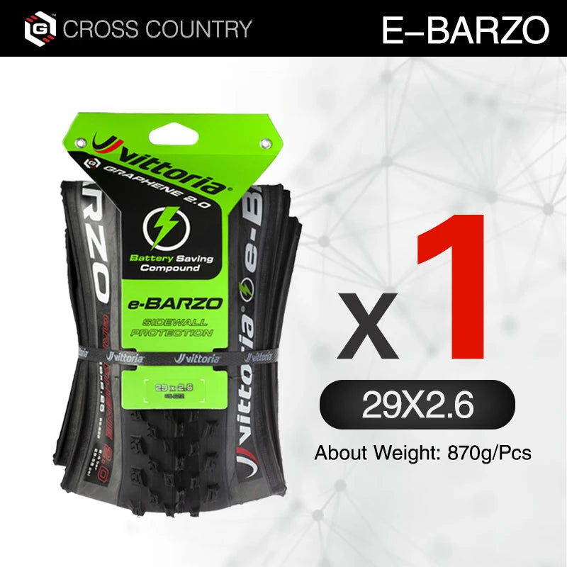 Pneu Vittoria E-Barzo 29x2.25 MTB Tire Electric bike Tubeless Ready TNT Graphene G2.0 Anthracite Tyre rim 29 mtb Cross Country