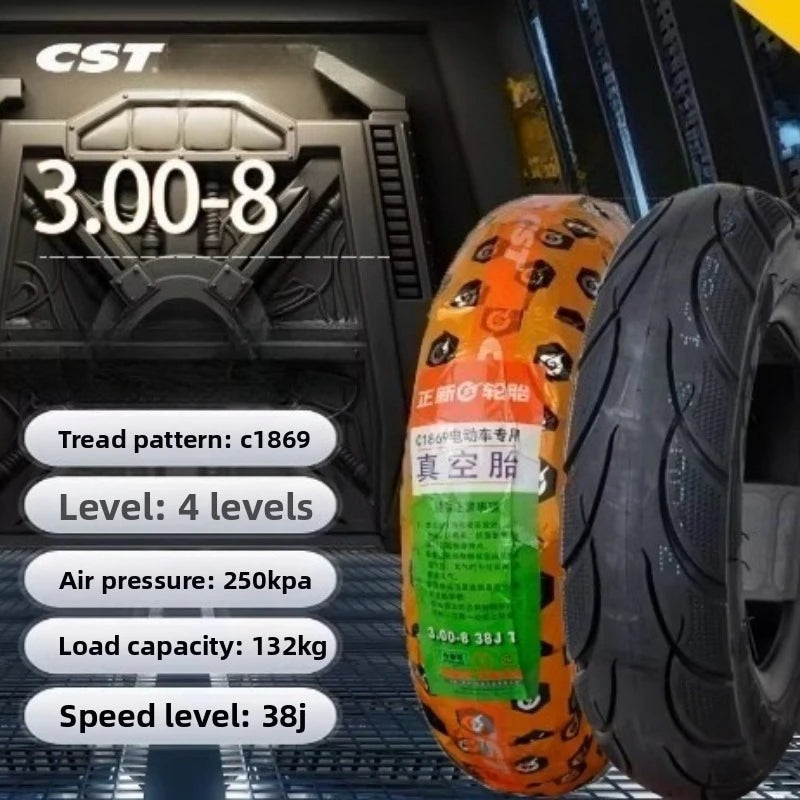 Tubeless 3.00-8 vacuum tire CST Chaoyang  Kenda  4PR vacuum tire tricycle  trolley wheelchair tires for Electric Vehicles E-Bike