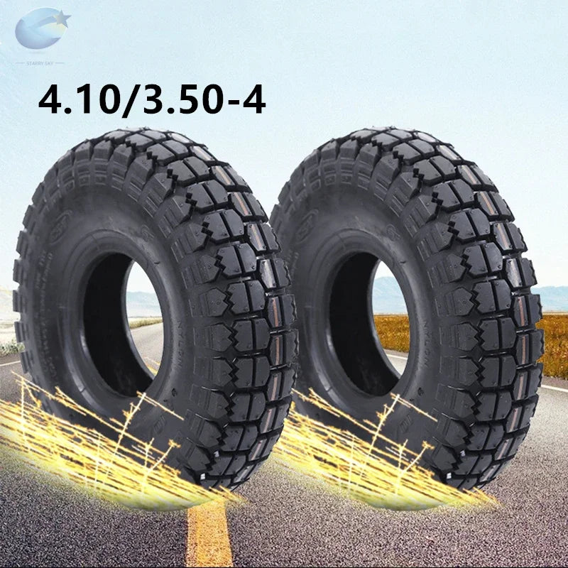 4.10/3.50-4 Pneumatic Air Filled Hand Truck All Purpose Utility Tire 410/350-4 ATV Quad Go Kart 47cc 49cc Chunky 4" scooter tire