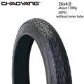 CHAOYANG 26x4.0 Bicycle Half Bald Bike Fat 26 Inch Tire Cycling Tires Road MTB Electric 20PSI Bicycle Parts