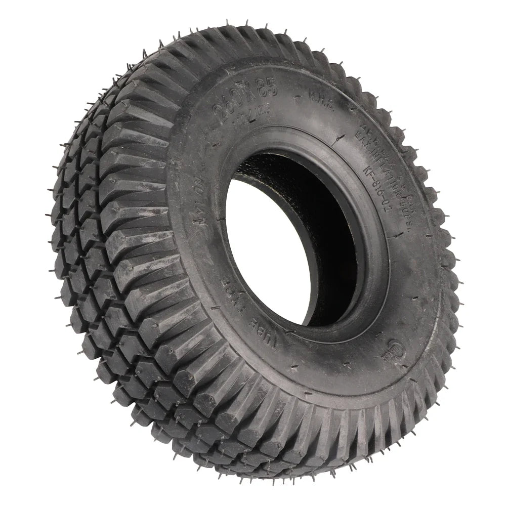 Wear Resistant Tyre 260x85 4 Inch Black Puncture Proof Fits Mobility Scooter Block Tread