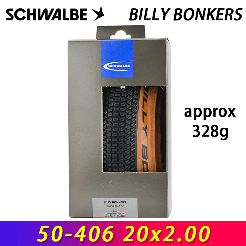 SCHWALBE Original BILLY BONKERS 18/20x1.50 2.00/26x2.10 Folding Tire for Dirt Jump MTB Bike BMX PumpTrack Bicycle Cycling Parts