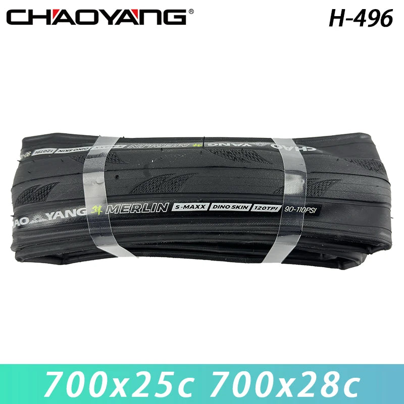 CHAOYANG H-496 MERLIN Road Dino Skin S-MAXX Anti-stab 700x23c/25c/28c Bicycle Folding Tire 120TPI for Road Bike Cycling Parts