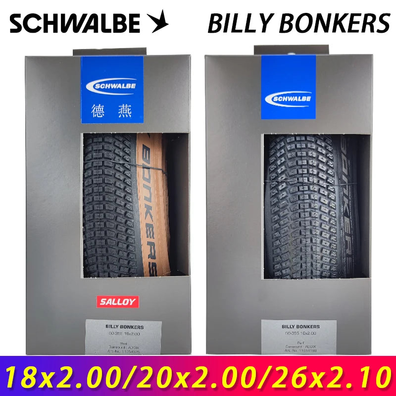 SCHWALBE Original BILLY BONKERS 18/20x1.50 2.00/26x2.10 Folding Tire for Dirt Jump MTB Bike BMX PumpTrack Bicycle Cycling Parts