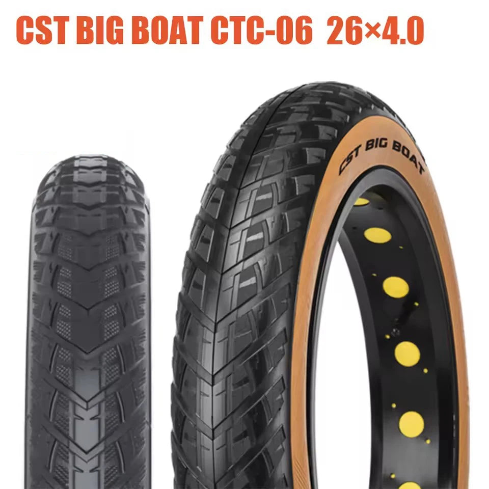 CST Fat Tire 26x4.0 CST BIG BOAT CTC-06 CST New Brown Family Top Dark Skin Collection Electric Bicycle Tire 26x4.0 Inner Tube
