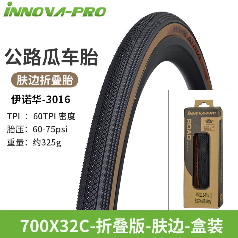 INNOVA-PRO Original 700x32c/35c Folding Tire 700c for XC Road Gravel Bicycle Lightweight Tires IB-3016 Cycling Parts