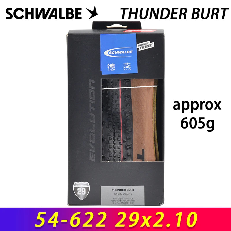 SCHWALBE Original THUNDER BURT 27.5x2.10 29x2.10/2.25/2.35 Tubeless Folding Tire for XC Tracks MTB Bike Off-Road Bicycle