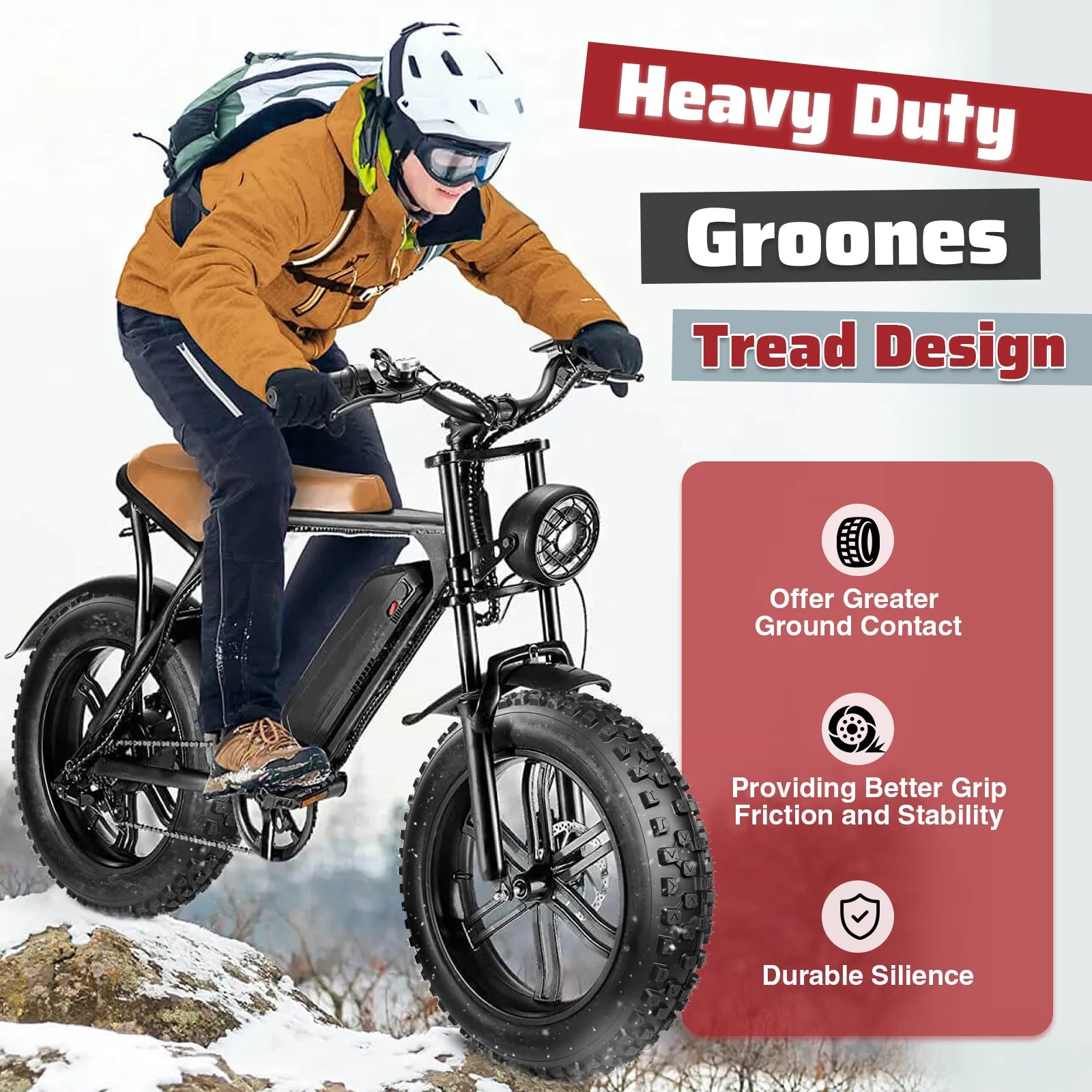 ZUKKA 2 Pack 20x4.0 Fat Bike Tires with Inner Tubes Anti Puncture High Traction Foldable for Electric Snow Mountain Bikes