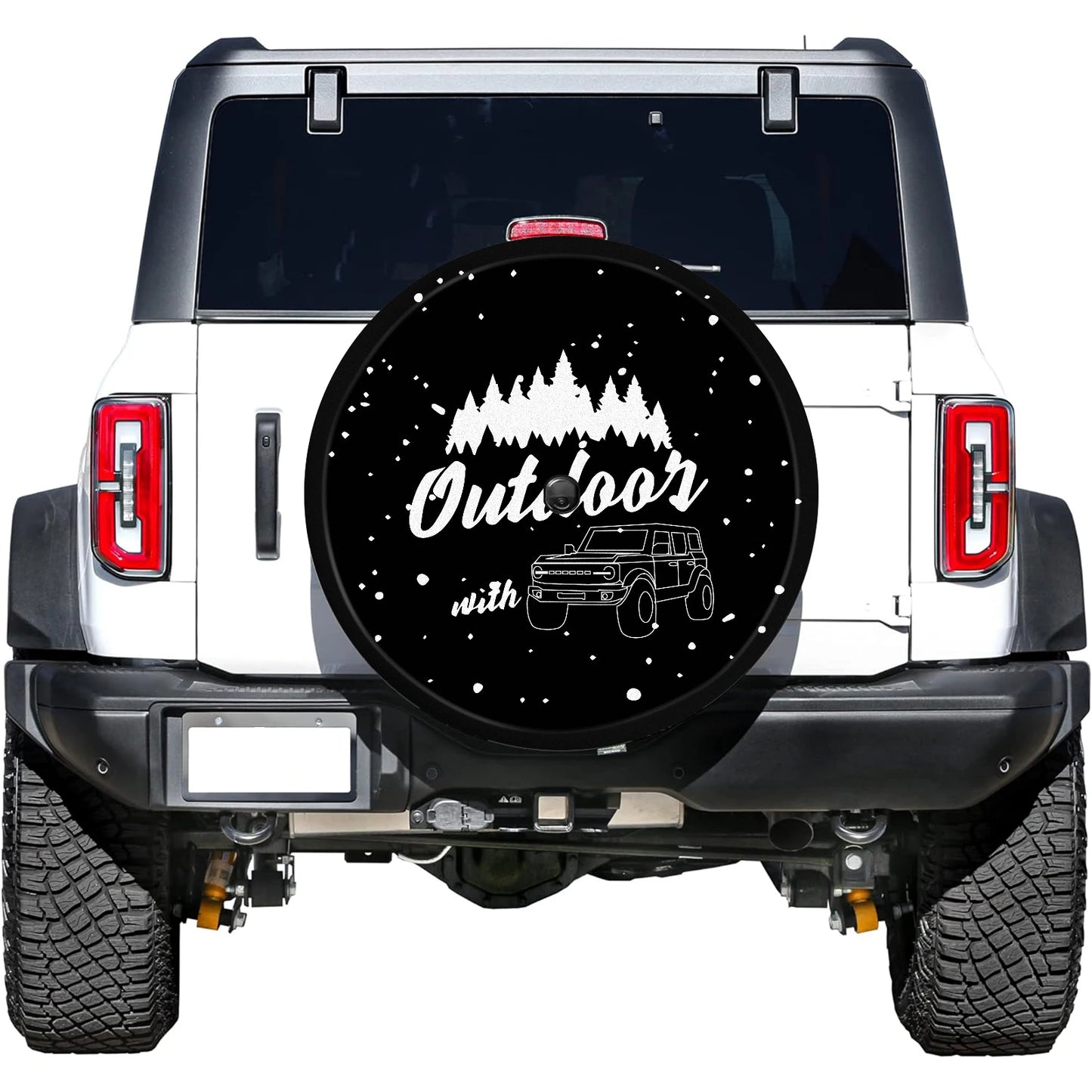 LS AUTO Car Exterior Accessories 32 Inches Spare Tire Cover Back Wheel Cover Storage Bag Protector For Ford Bronco 2021 2022