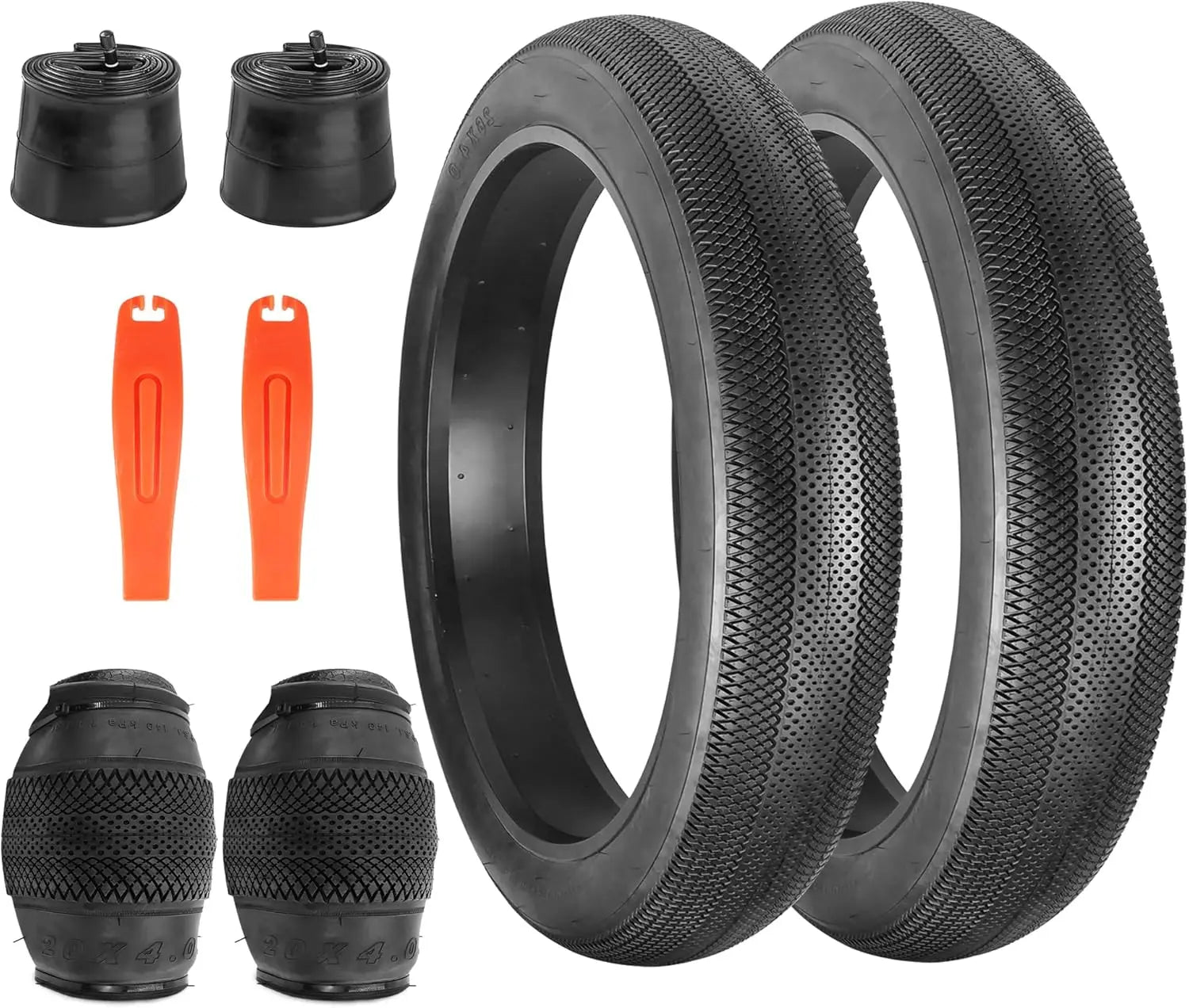 ZUKKA 26 x 4.0 Fat Tires With 2 Tubes  Bike Tire Heavy Duty High-Performance Wear-Resistant E-Bike Mountain Snow Bike Brown Wall