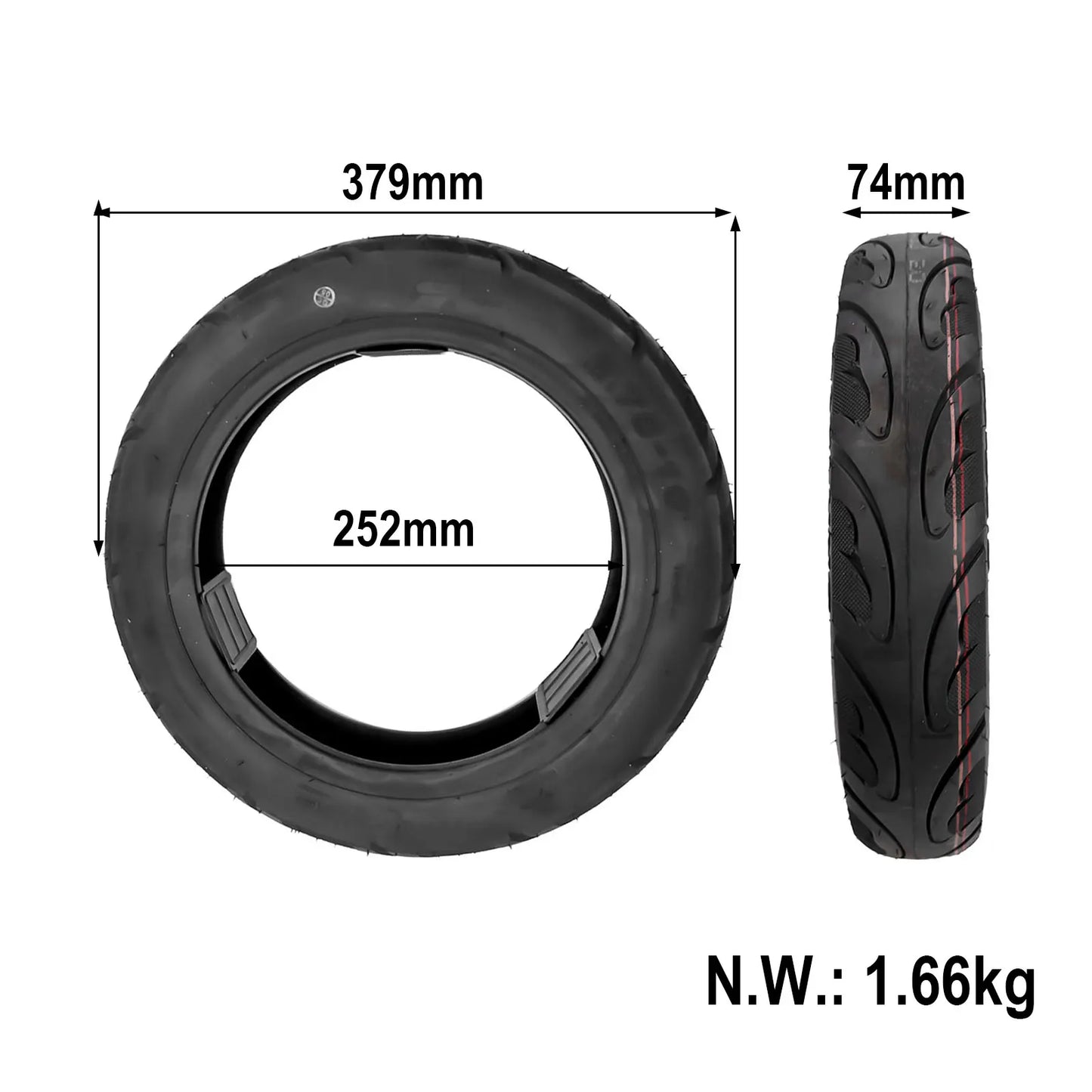 14 Inch Tubeless Rubber Tire for E Bikes 2 75 10 Size Designed for Compatibility with Various For Electric Bike Models
