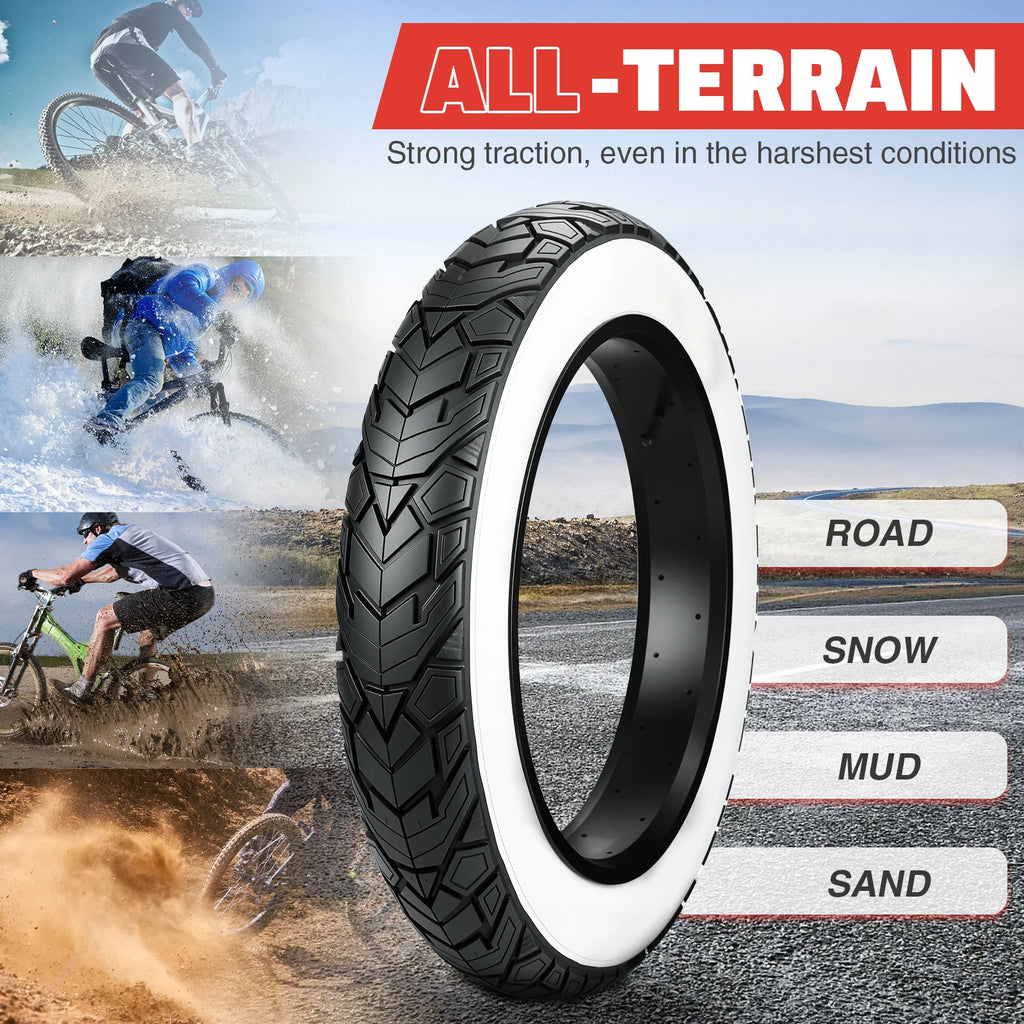 ZUKKA Fat Bike Tire 20 x 4.0 inch Mountain Bike Tire Fat Tire 20/26 inch Heavy Duty Deep Grooves Foldable Replacement