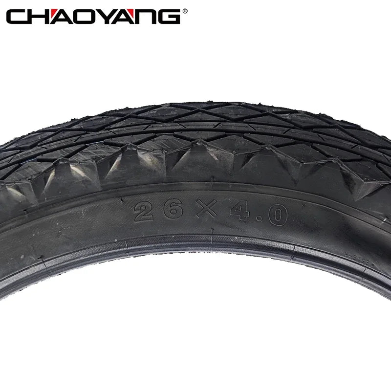 CHAOYANG 26x4.0 Bicycle Half Bald Bike Fat 26 Inch Tire Cycling Tires Road MTB Electric 20PSI Bicycle Parts