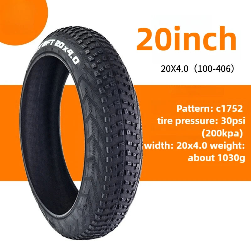 CST 20inch Fat Tire Snow Beach Bicycle Tire 24 inch 20x4.0  Electric Snowmobile MTB Bicycle Anti-Slip Fat Tire