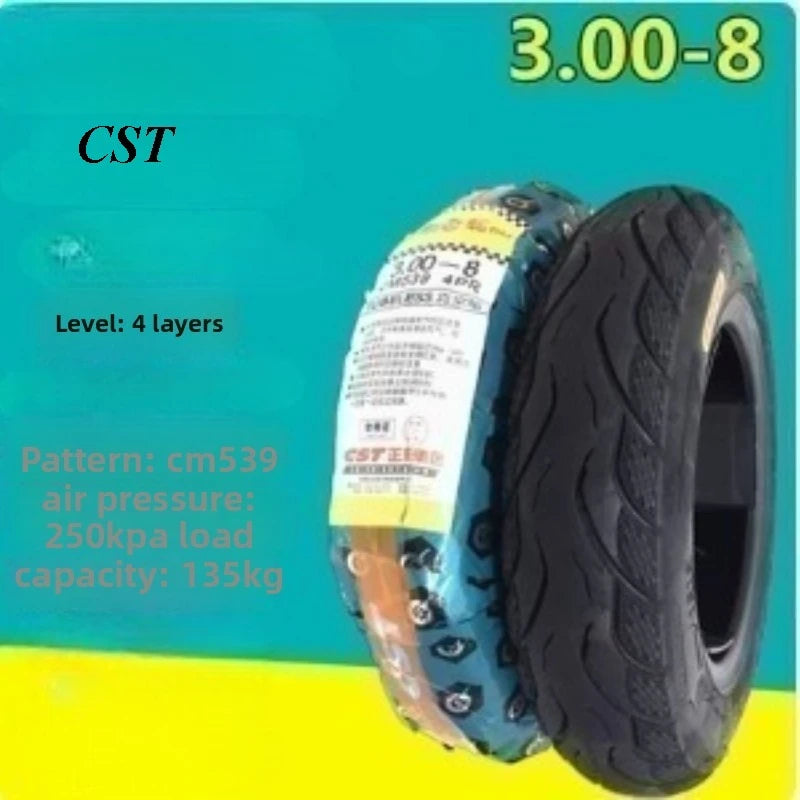 Tubeless 3.00-8 vacuum tire CST Chaoyang  Kenda  4PR vacuum tire tricycle  trolley wheelchair tires for Electric Vehicles E-Bike