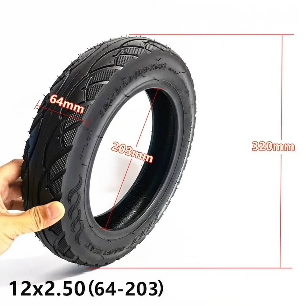 12x2.5 Tubless Tire For Kids Bike Electric Scooter 12 Inch 64-203 Children Bicycle Thickened Wear Resisting Vacuum Tire