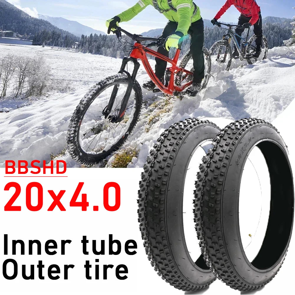 BBSHD 20 inches Fat Tire 20x4.0 Electric Fat Bike Snow Beach Bicycle Tire and Inner Tube Bike Parts Bicycle Accessories