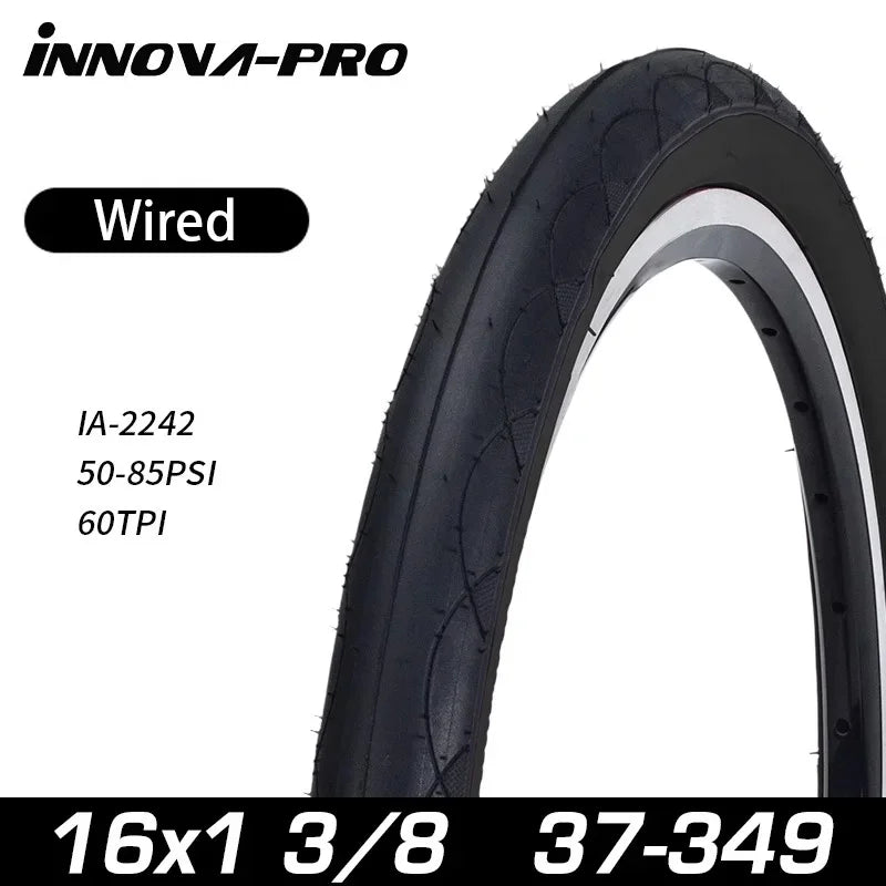 INNOVA Original 16x1 3/8 37-349 Folding/Wired Tire IA-2242 for Brompton K3 Mini 349 Fold Bicycle Tire BMX Half Bald Tires