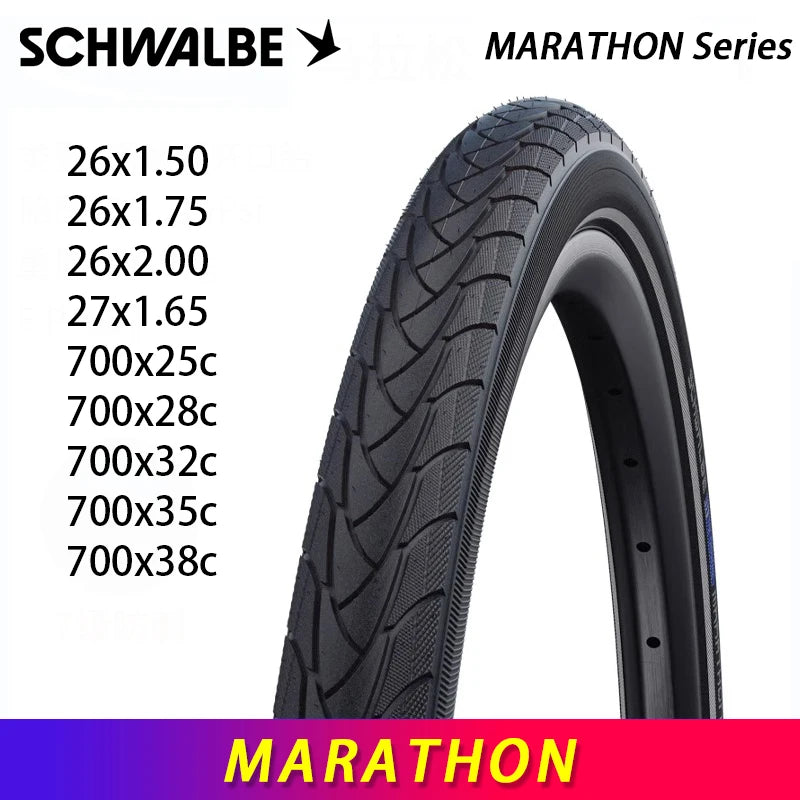 SCHWALBE Original MARATHON Series 700c 26/27.5 Inch Wired Bicycle Tire for MTB Bike Touring Bicycle Cycling Parts