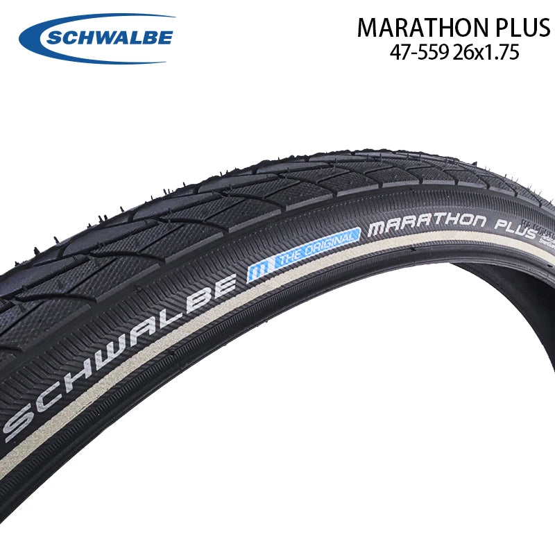 SCHWALBE Original MARATHON PLUS 26x1.75 Road MTB Bike 7 Level SmartGuard Black Reflex Bicycle Tires Cycling Parts