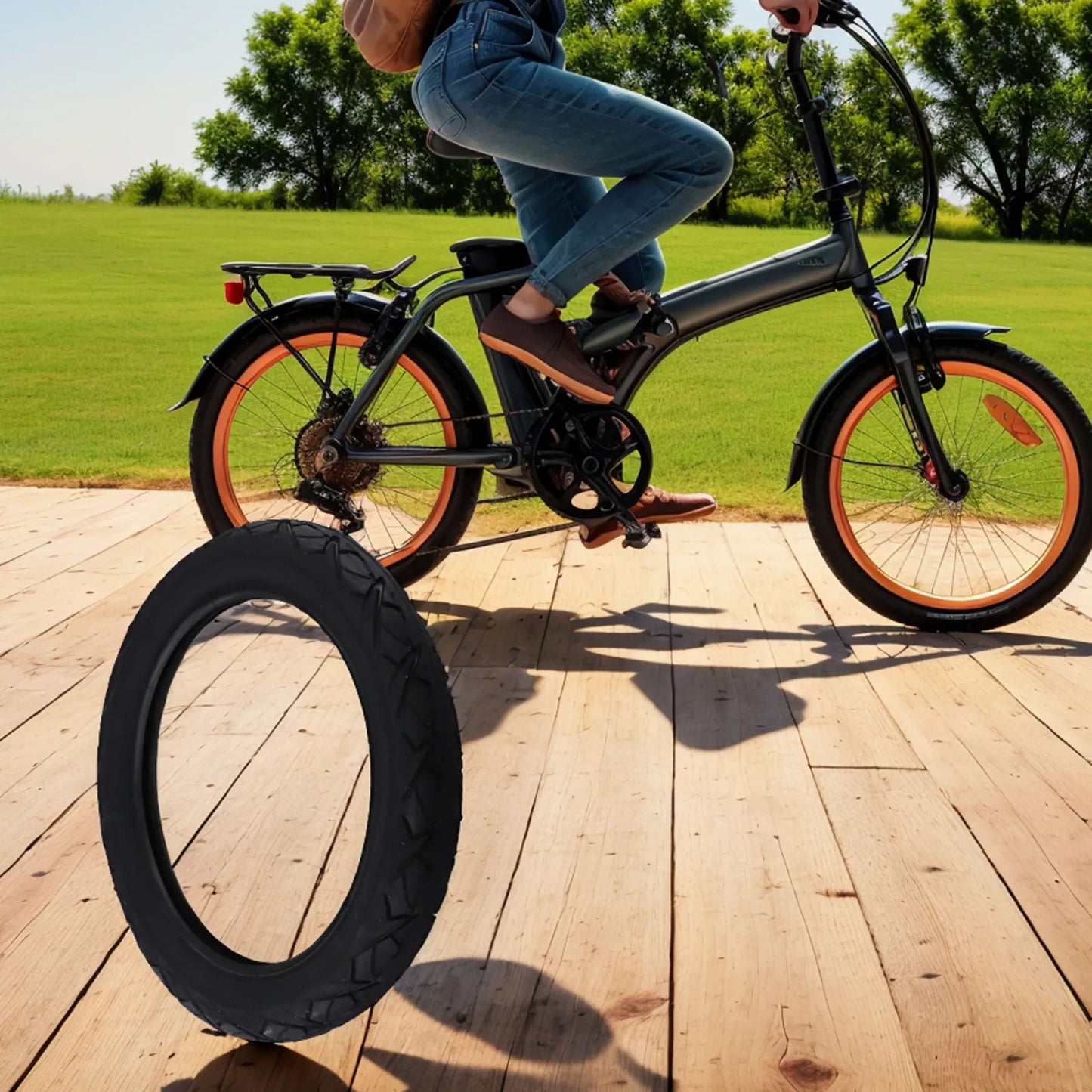 14 Inch For Electric Bike Outer Tire 14x1 95 52254 Replacement Tire Made with Rubber Material for Consistent Riding