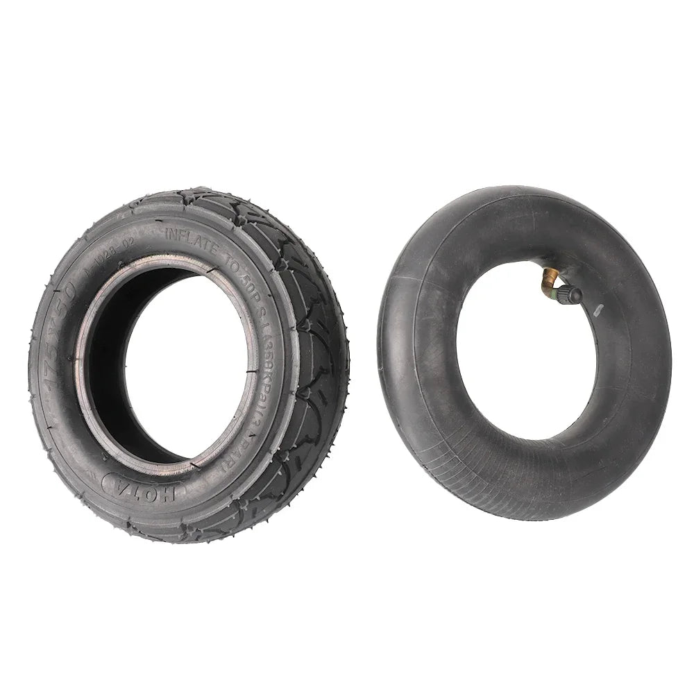 175x50 7-inch Inflatable Rubber Bent Valve Tire for Electric Scooter and Thickened Wear-resistant and Anti-slip Inner Tube Set