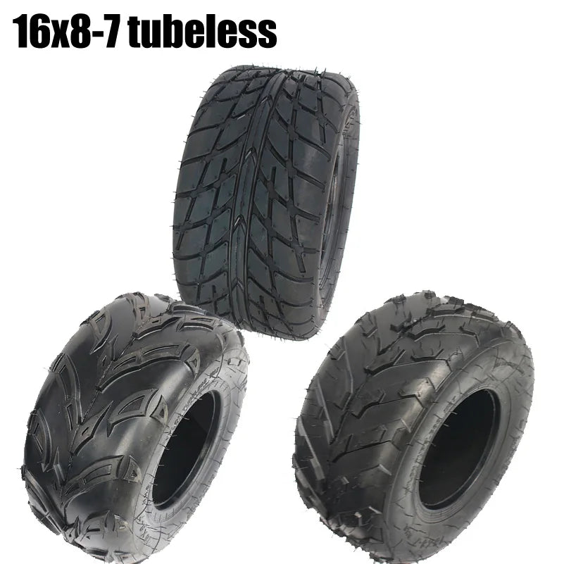 ATV 16X8-7 Vacuum Tyre 16*8-7 Tubeless Tire For Go kart Quad Dirt Bike Lawn Mower Farm Vehicle Tool Vehicle Off-Road Tires