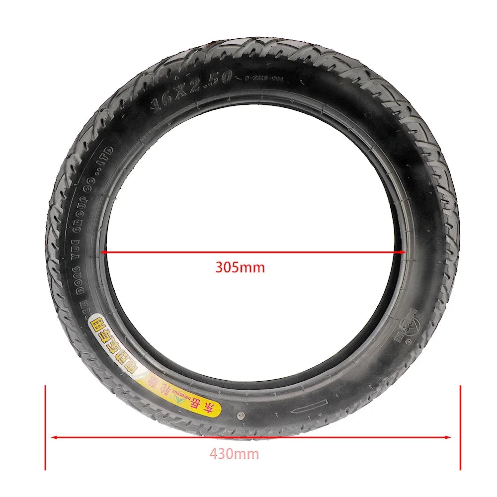 16 Inch Tire High Quality Tubeless Tires Electric Bikes Kid Bikes Small BMX and Scooters 16x2.50 (62-305) Tire Parts