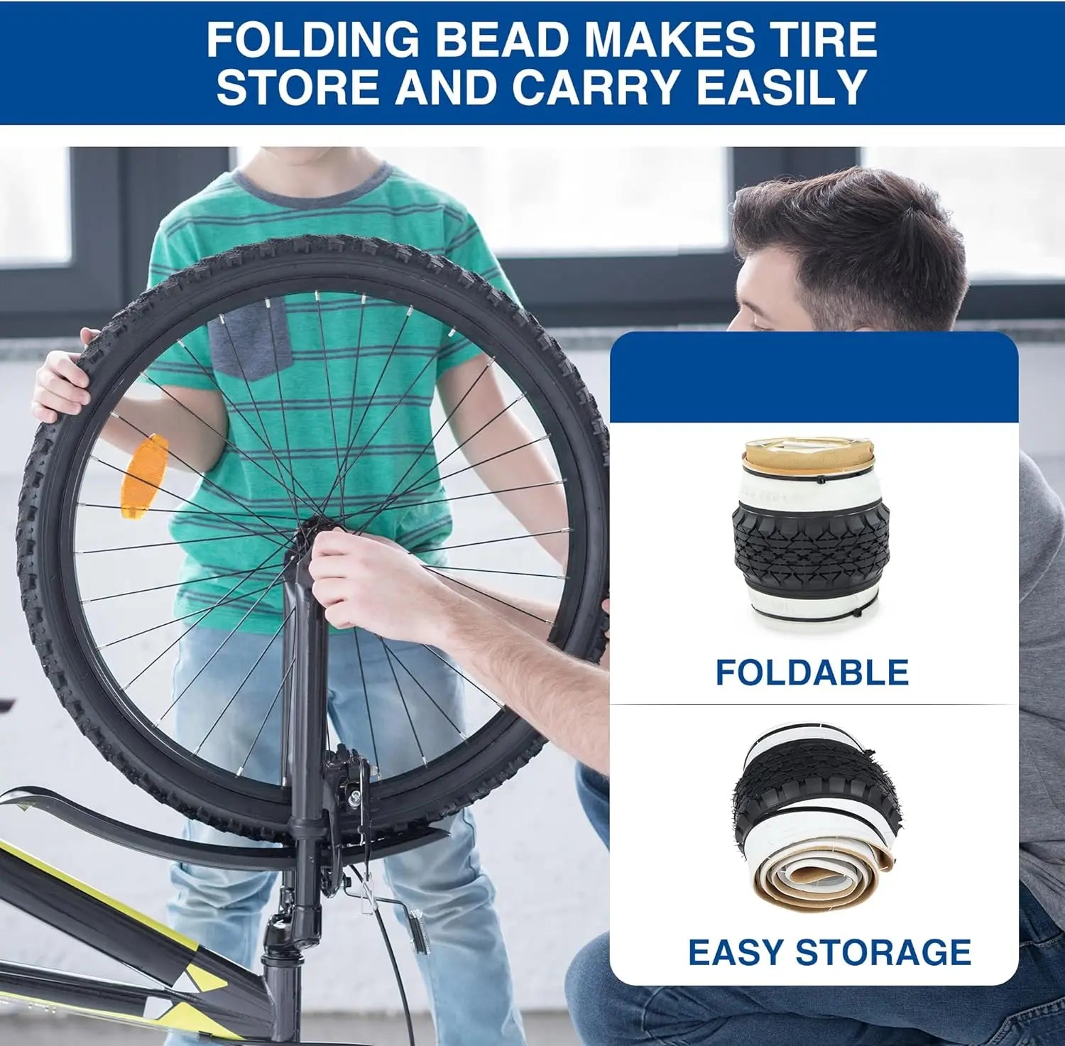 ZUKKA 1 Pack 24/26 x 2.125 Bike Tires Folding Replacement for Beach Cruiser Bike Bicycle Tires for Commuter Bikes