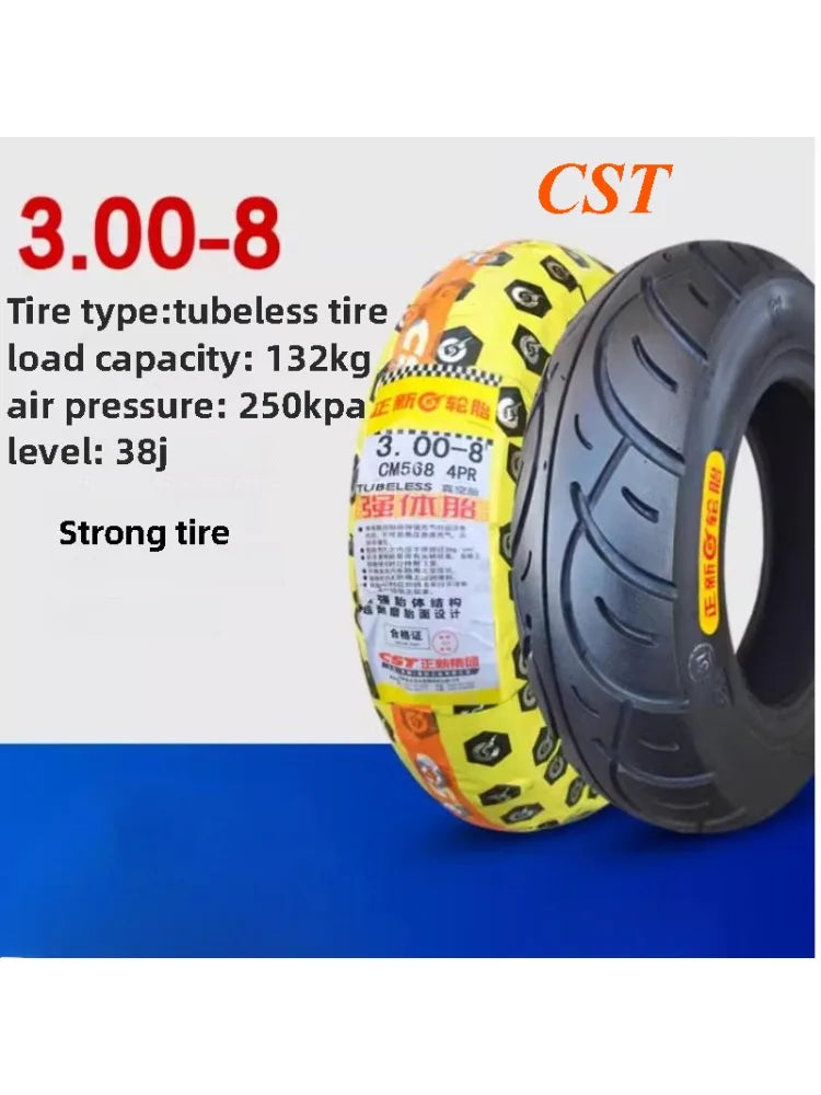 Tubeless 3.00-8 vacuum tire CST Chaoyang  Kenda  4PR vacuum tire tricycle  trolley wheelchair tires for Electric Vehicles E-Bike