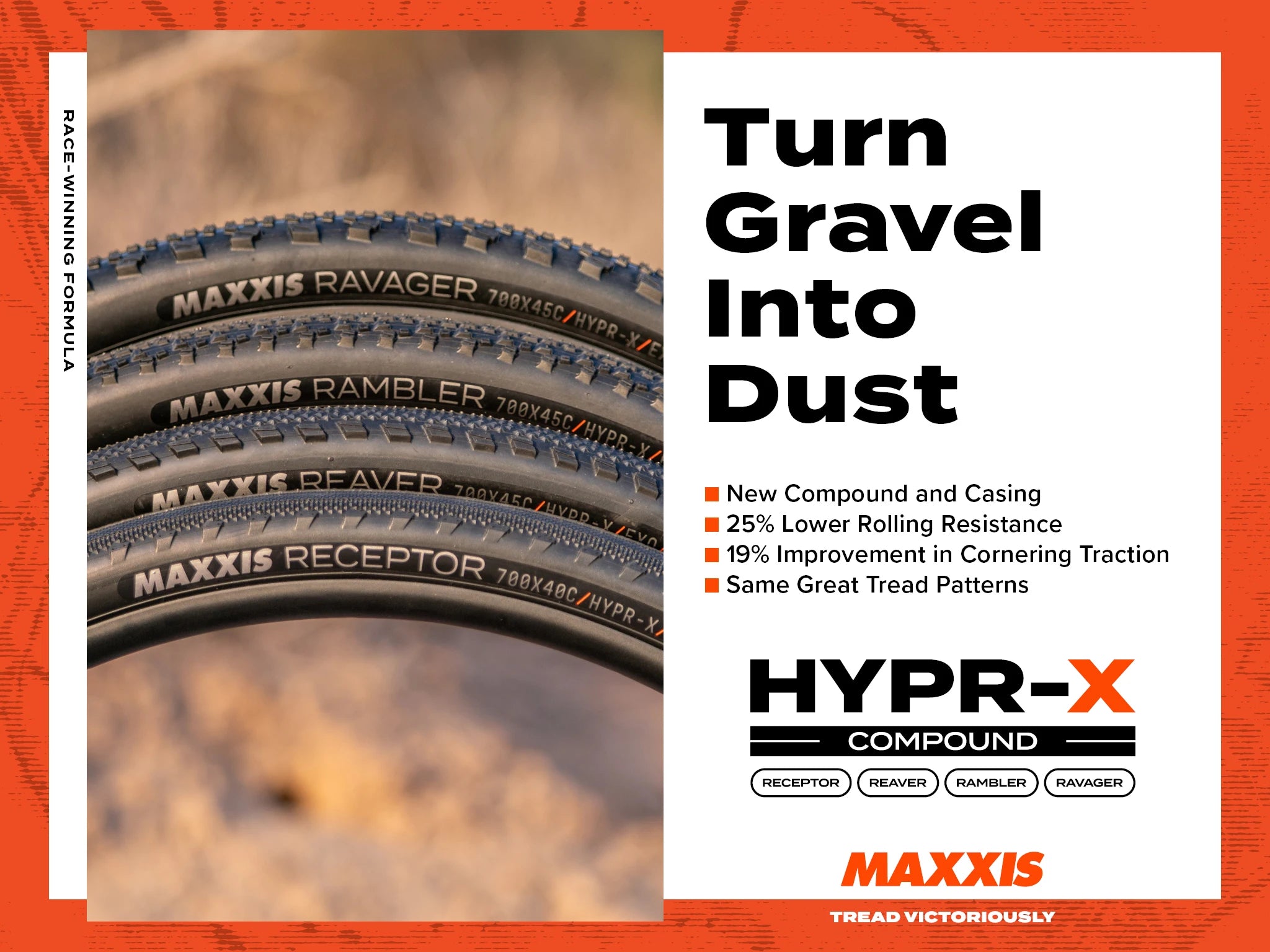 MAXXIS New REAVER RAMBLER RECEPTOR Gravel Tire HYPR-X Tubeless Gravel Bike Tires 700x40C/45C Off Road Bicycle Tires