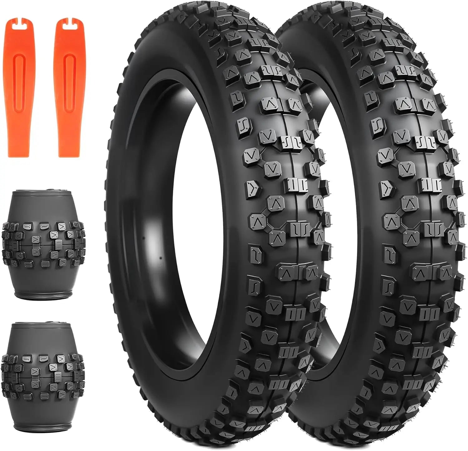 ZUKKA 2 Pack 20"x 4" Fat Tire Heavy Duty Wear-Resistant for Ebike Mountain Snow All-Terrain Off-Road Cycling