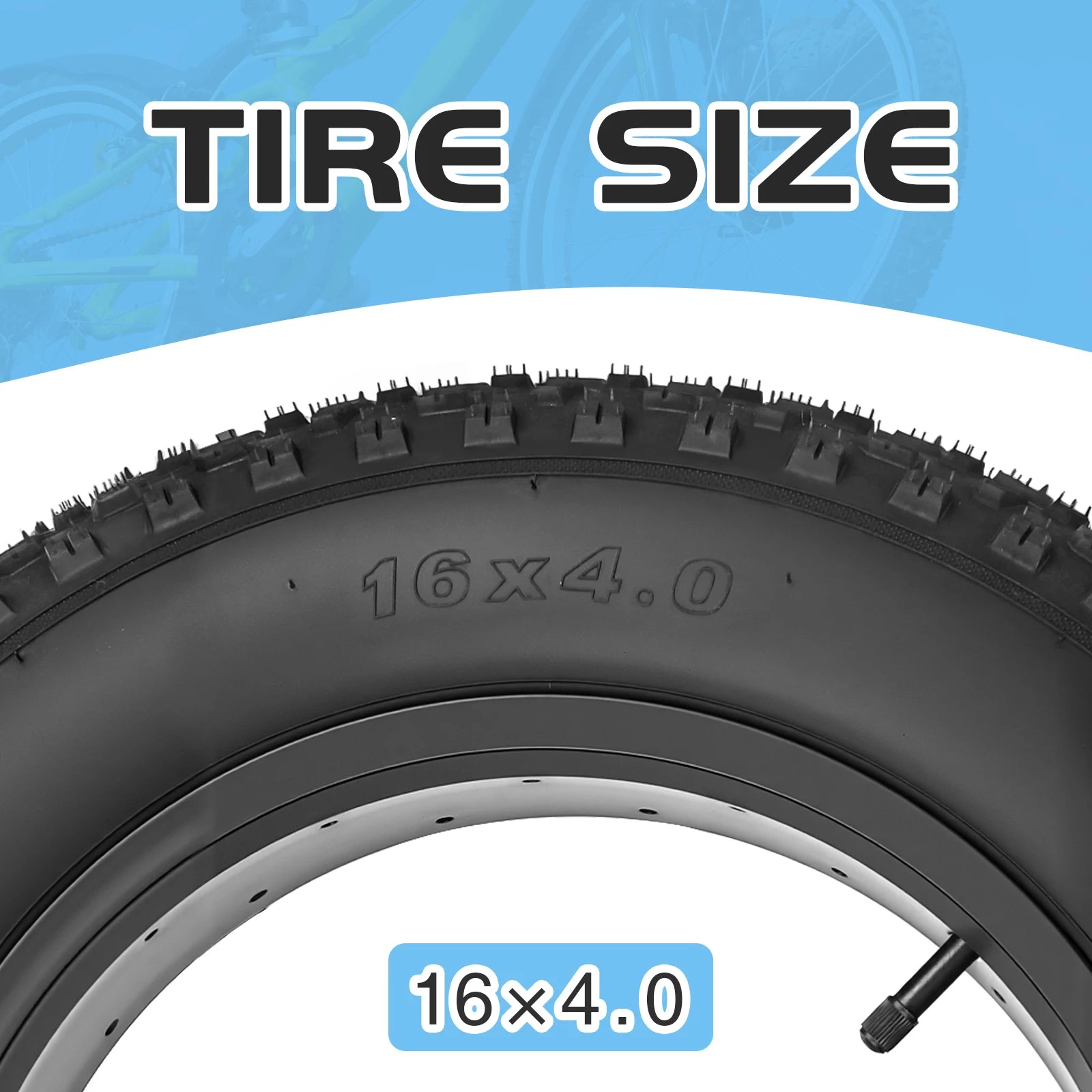 ZUKKA 16x4.0 Fat Bike Tire Set 2 Inner Tubes Knobby Tread All-Terrain Foldable Durable for E-Bike Snow Bike