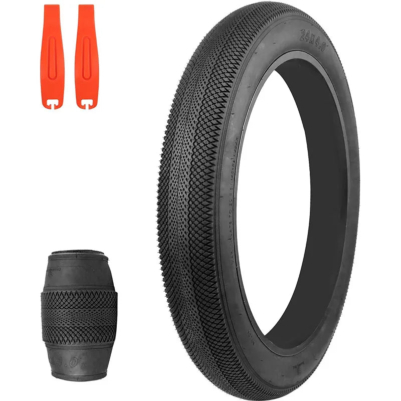 ZUKKA Bike Tire 24 x 4.0 Fat Bike Tire Replacement Tire Folding Mountain Bike Tire High-Density Bike Tires for Snow Beach BMX MT