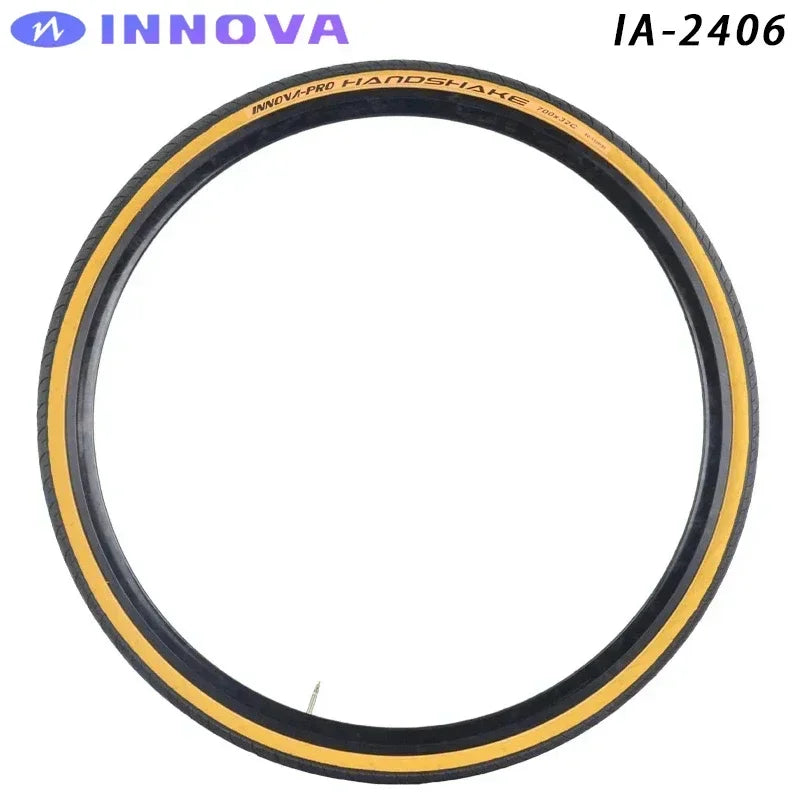 INNOVA PRO IA-2406 700x28c/32c/35c Yellow Edge Folding Anti-slip Tires for Road Bicycle City Touring Bike Cycling Parts