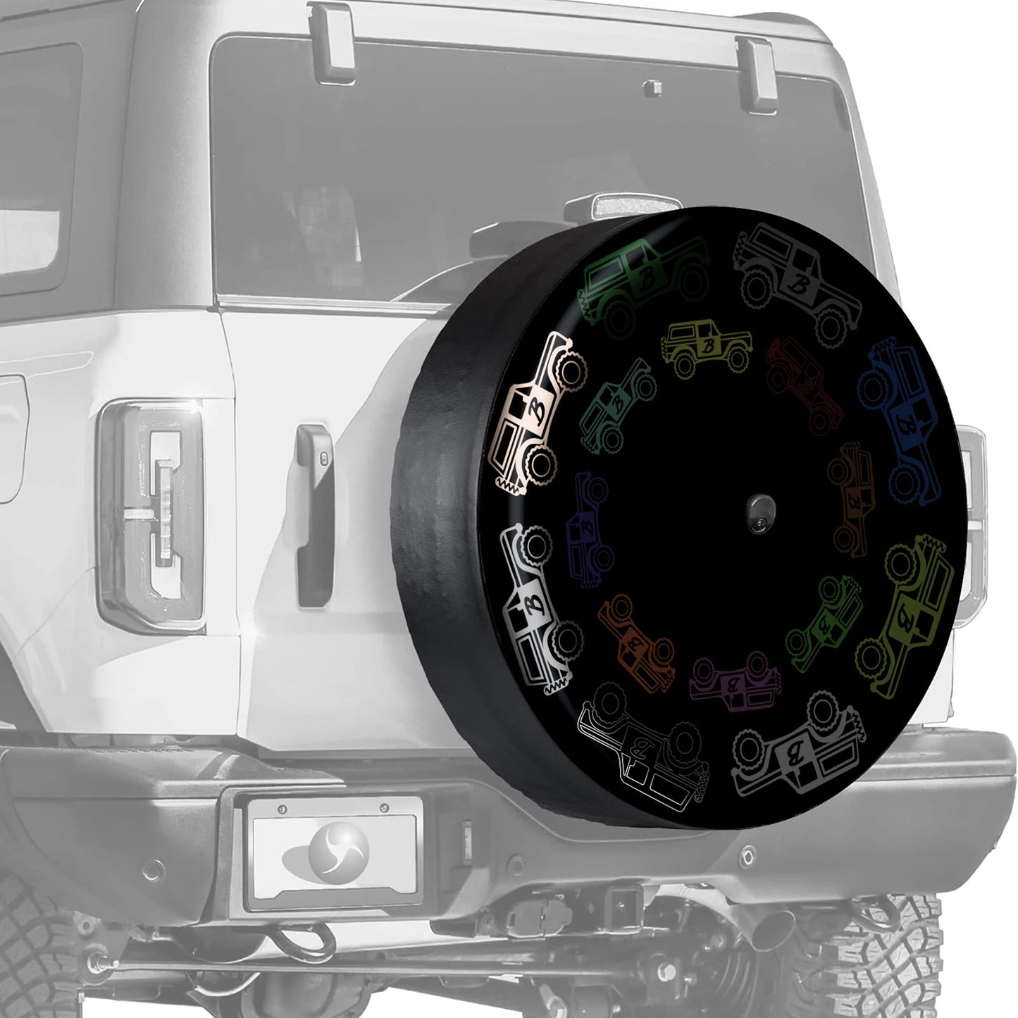 32 Inches Spare Tire Cover For Ford Bronco 2021 2022 Back Wheel Cover Storage Bag Protector Car Tools Car Exterior Accessories