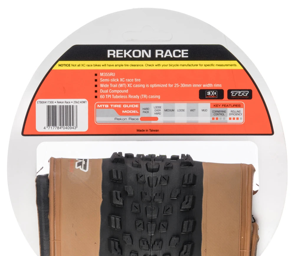 MAXXIS REKON RACE XC AM FR MOUNTAIN BICYCLE TIRE OF MTB BIKE TYRE TUBELESS FOLDABLE BEAD