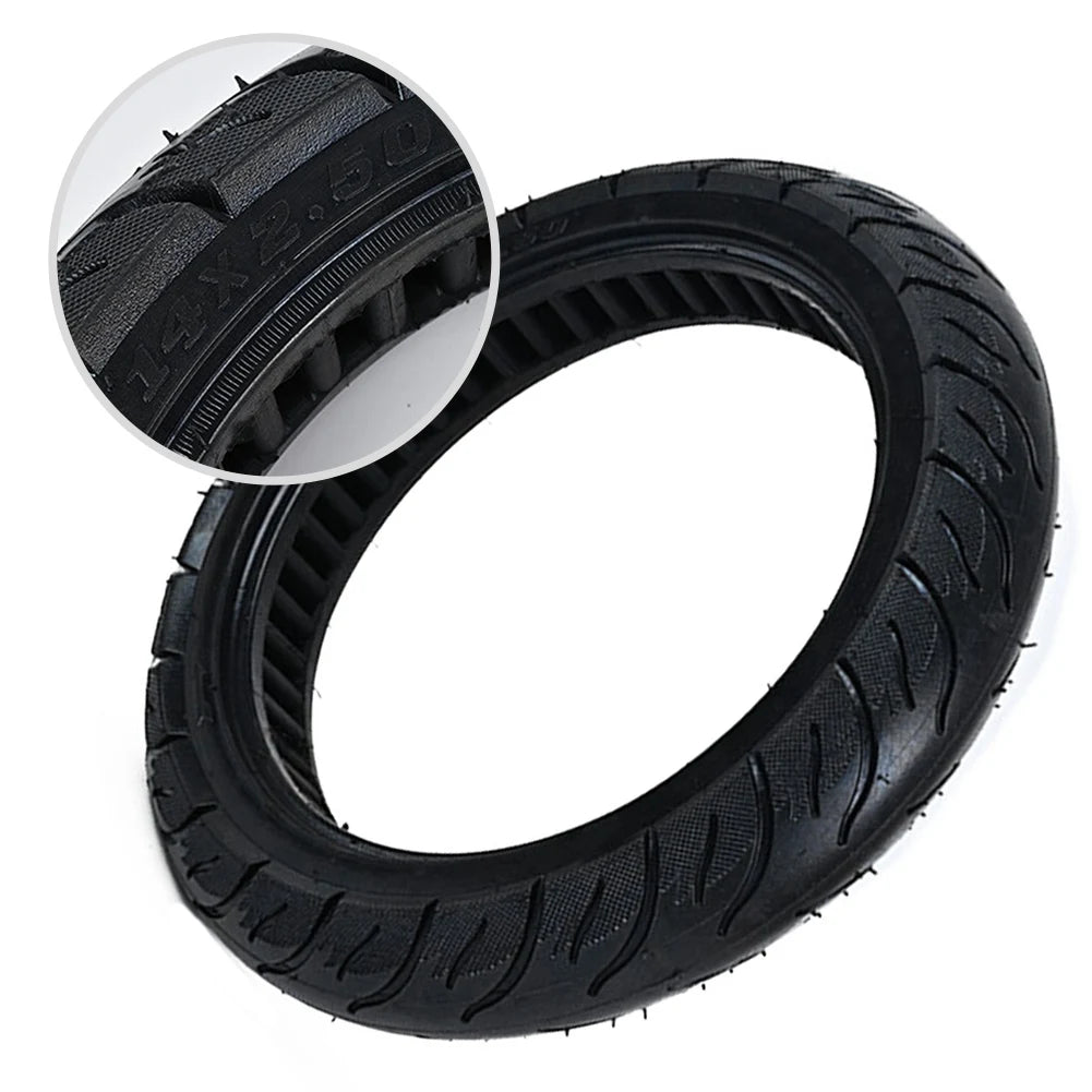 Puncture Resistant Tire For Ebike Accessory 14x2.5 Solid Tire Excellent Grip And Traction Minimal Maintenance Required