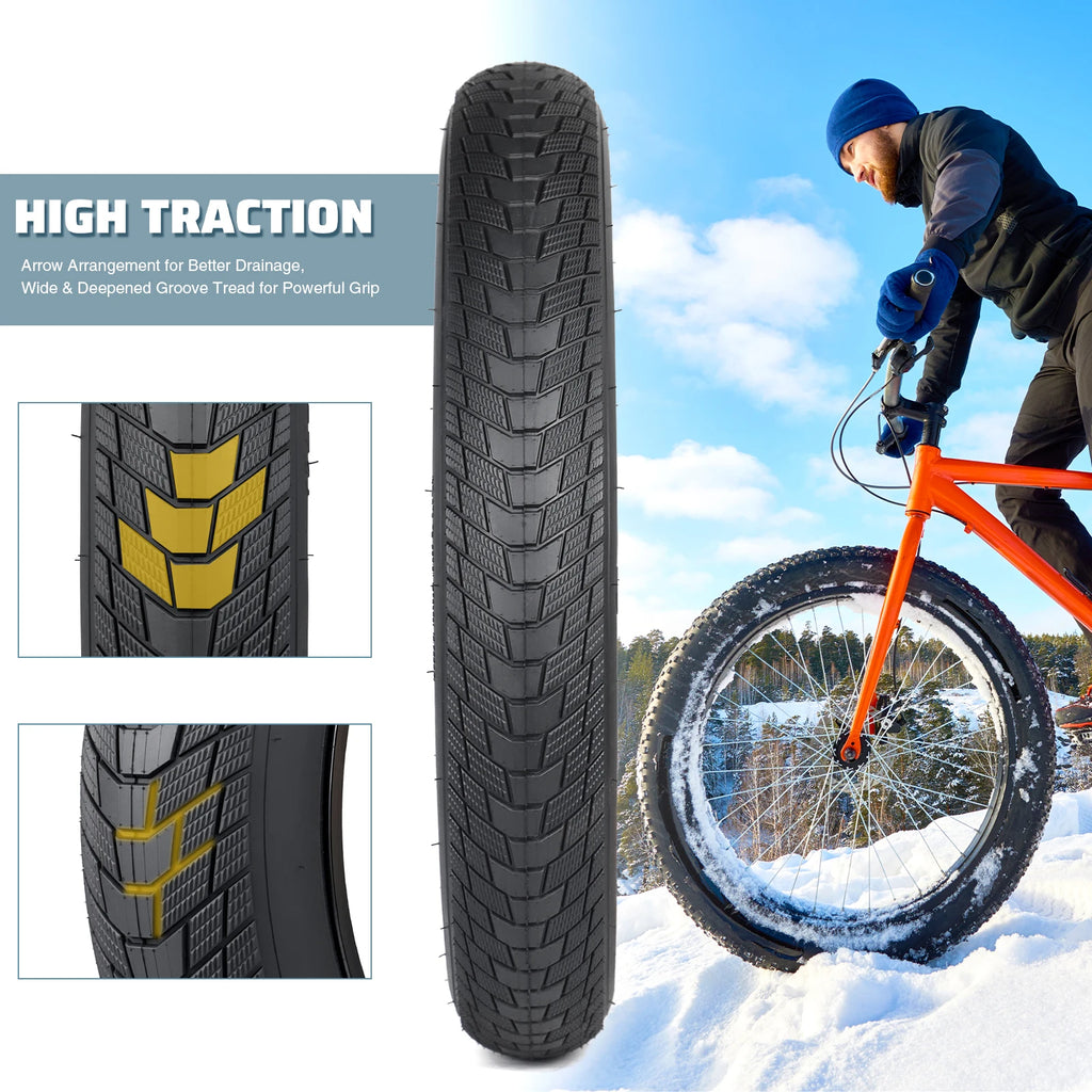 ZUKKA 26x3.0 (75-559) All-Terrain Tire: High-grip, Anti-slip, Wear-resistant. Fits Kids/Electric/Tricycles