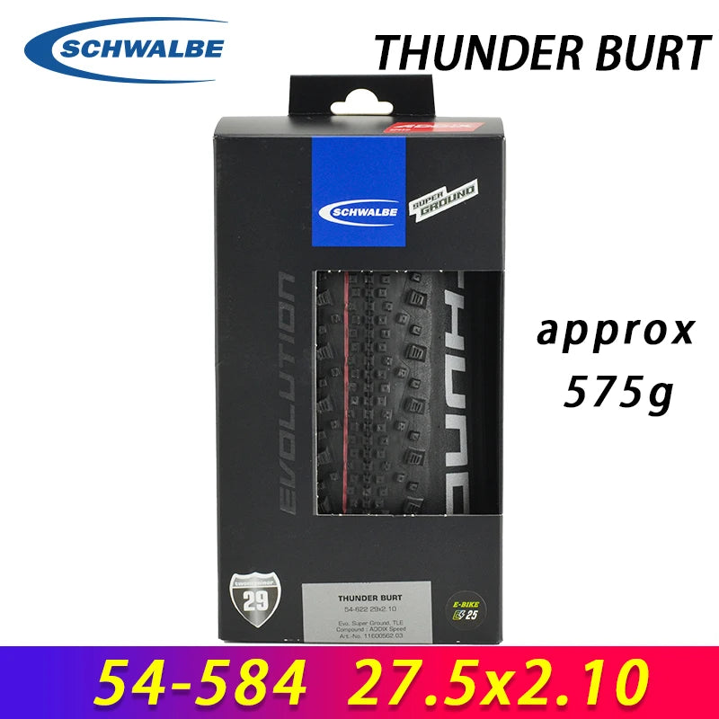 SCHWALBE Original THUNDER BURT 27.5x2.10 29x2.10/2.25/2.35 Tubeless Folding Tire for XC Tracks MTB Bike Off-Road Bicycle