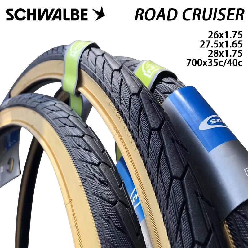 SCHWALBE Original ROAD CRUISER Wired Bicycle Tire 26/28x1.75 27.5x1.65 700x35c/40c City Road Touring MTB Bike Tires