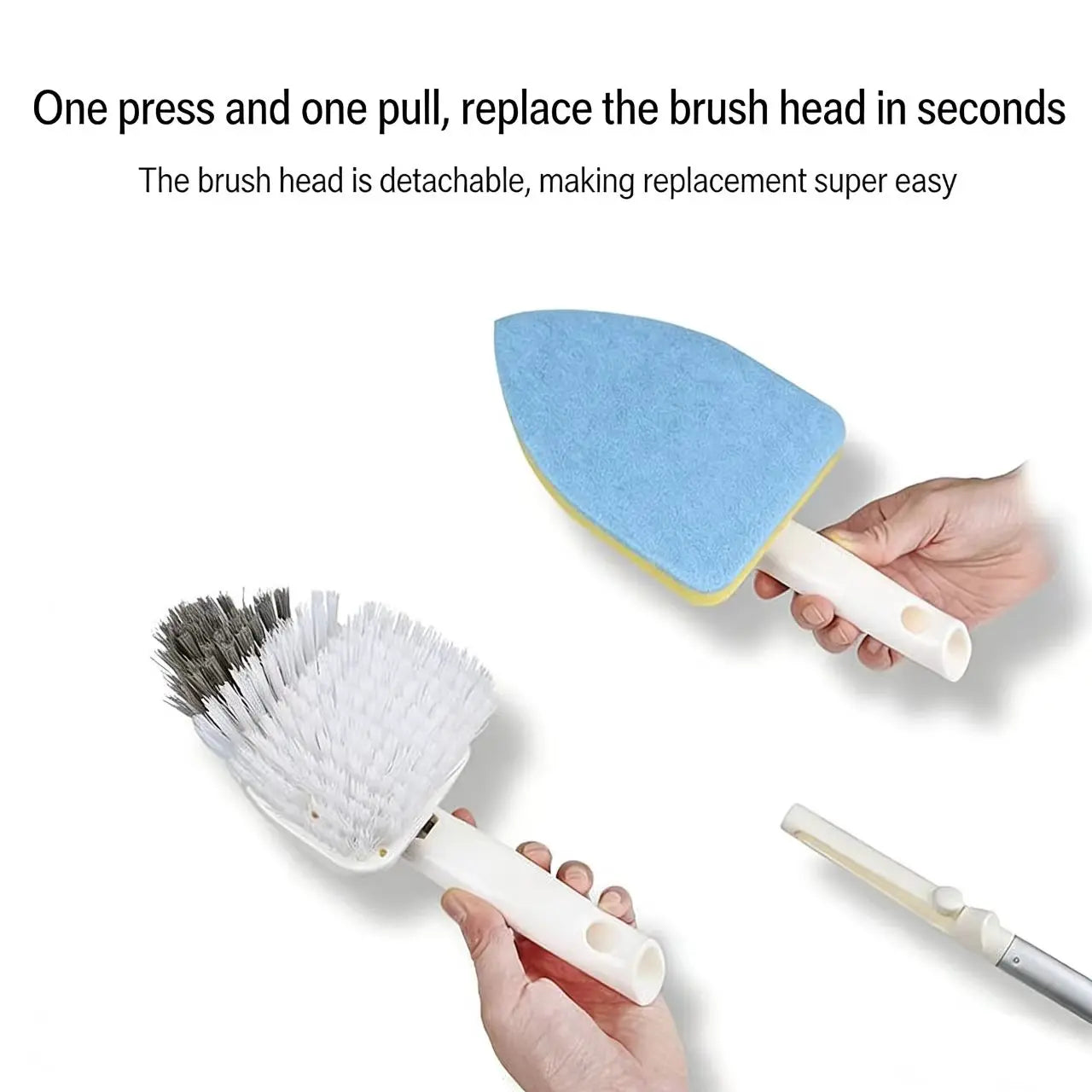 ZUKKA Multi-Function Aquarium Cleaner with 3 Replaceable Heads, Extendable Long Handle for Deep Tank Cleaning, Safe for Glass