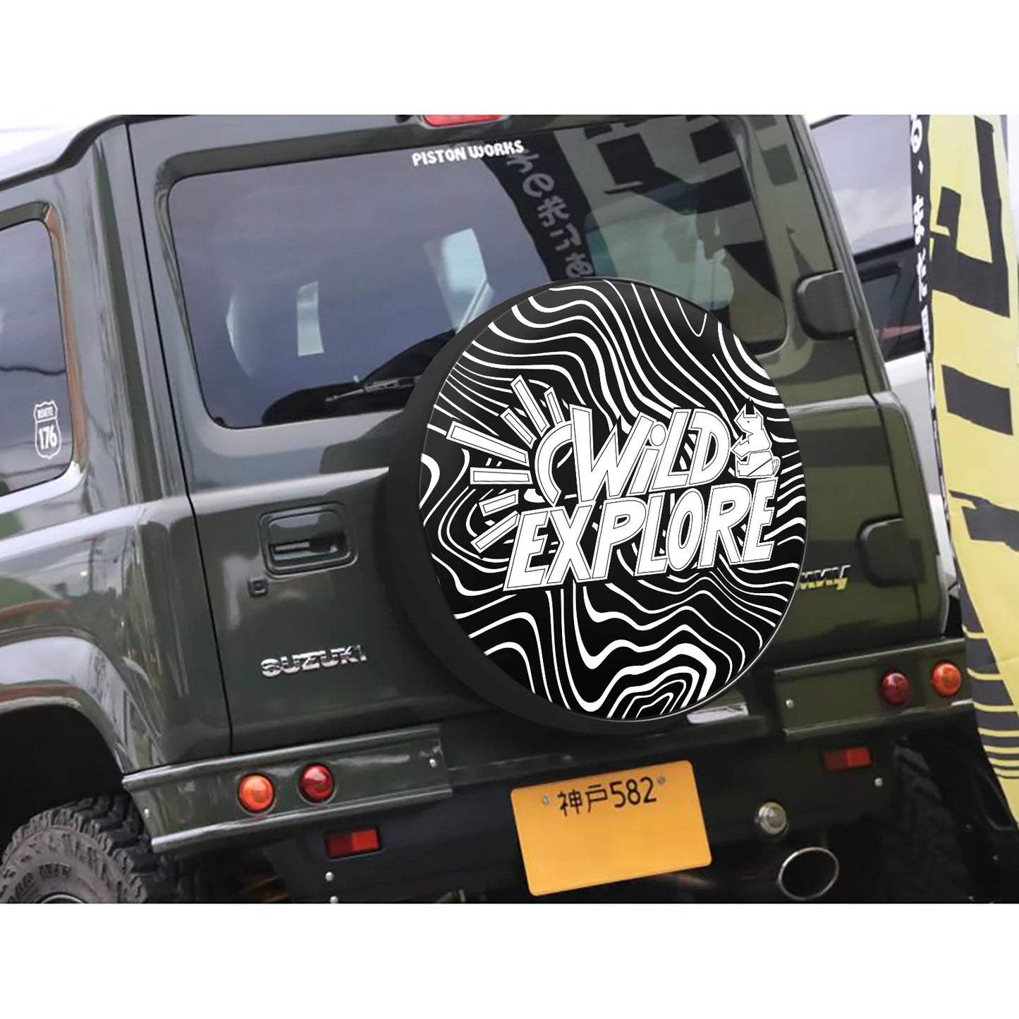 New Design 28 Inches Spare Tire Cover for Suzuki Jimny JB64 JB74 JB64W JB74W Back Wheel Cover Storage Bag Protector Jimny Tire