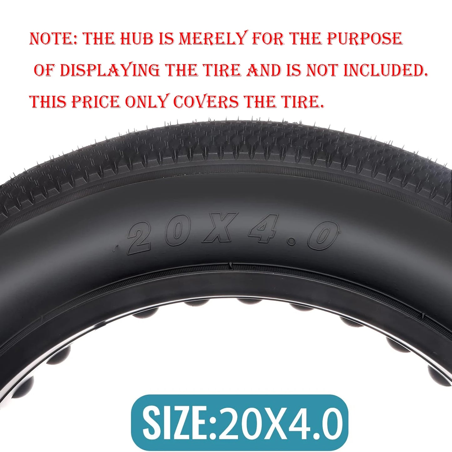 EBike Fat Replacement Tire 20x4.0 Inch Black High-Performance Wear-Resistant Folding Fat Tire for Electric Urban Mountain