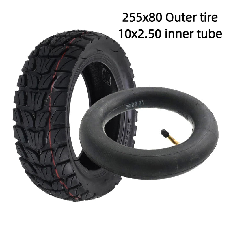 Durable 255x80 Tyre And 10x2.50 Inner Tube Essential For Kugoo M4 Pro, Speedway Zero 10X Scooter Wheel Off Road Tires