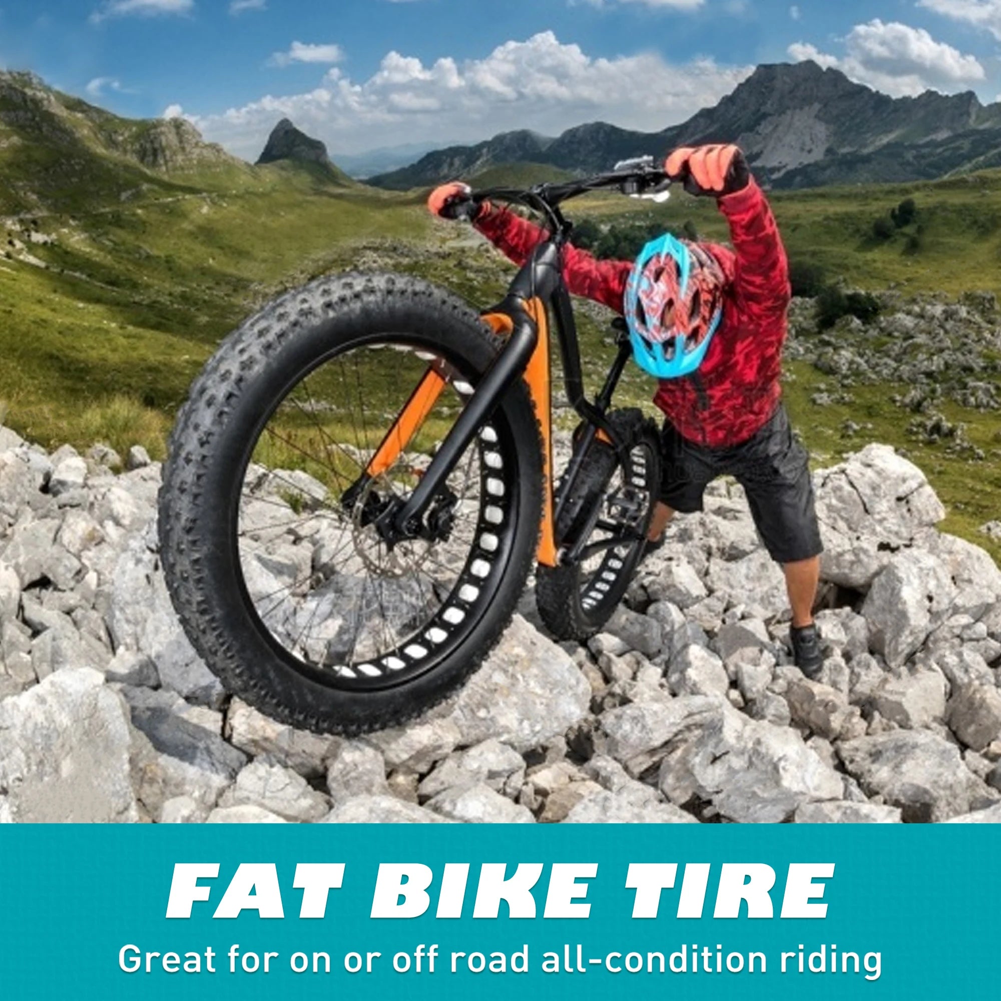 ZUKKA 2 Pack 20"x 4" Fat Tire Heavy Duty Wear-Resistant for Ebike Mountain Snow All-Terrain Off-Road Cycling