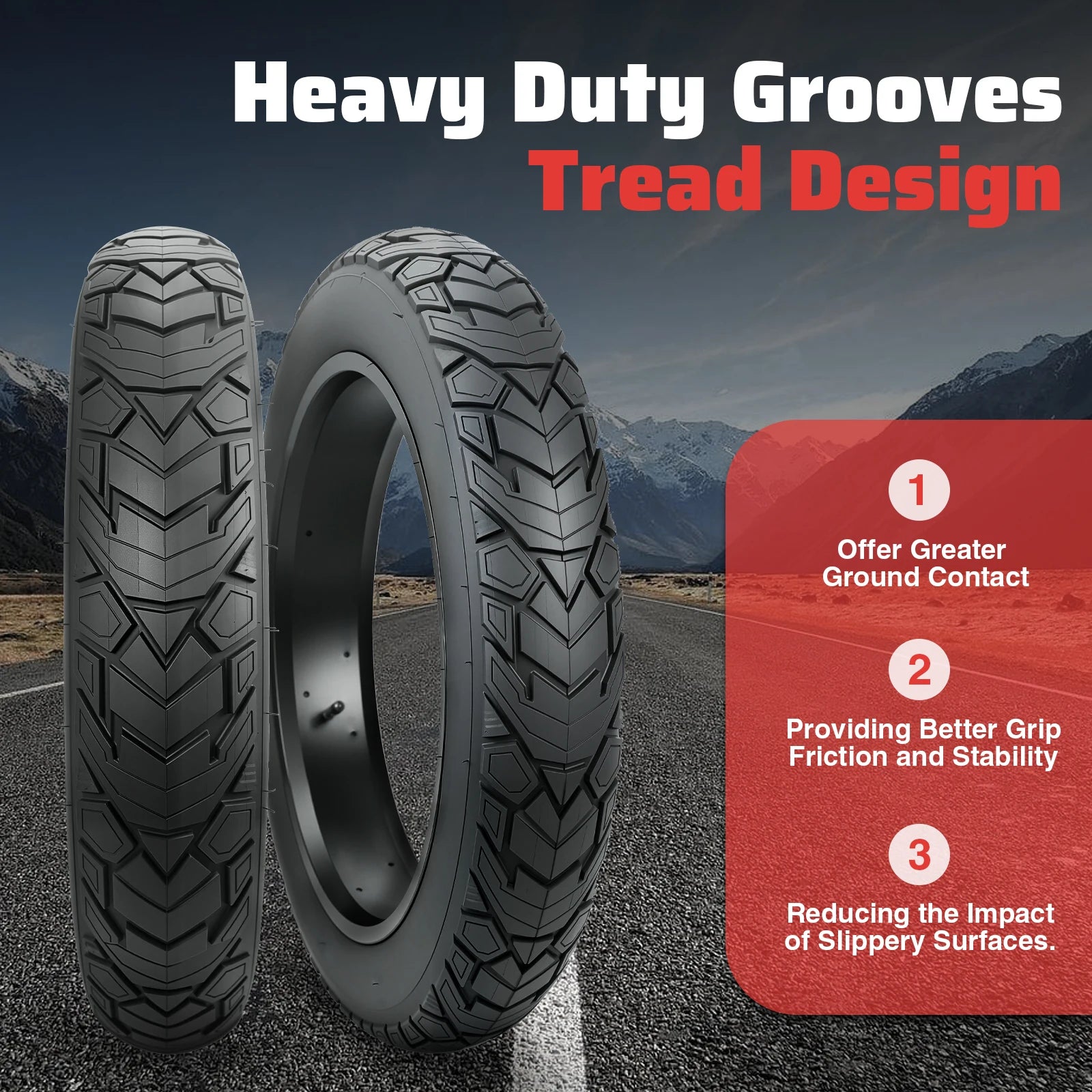 ZUKKA 26x 4.0 E-Bike Tire 2 Pack Fat Tire High Performance Fat Tire/White Wall Tire Replacement Tire Folding